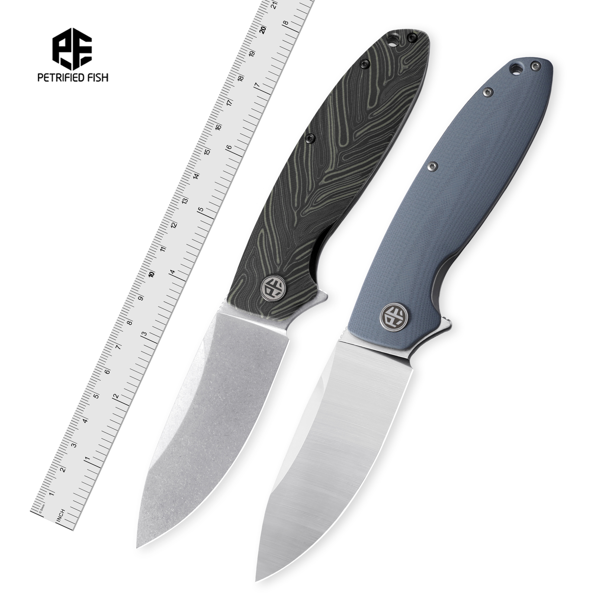 Pocket Knife Ceramic - Petrified Fish PFB01 Folding Knife D2