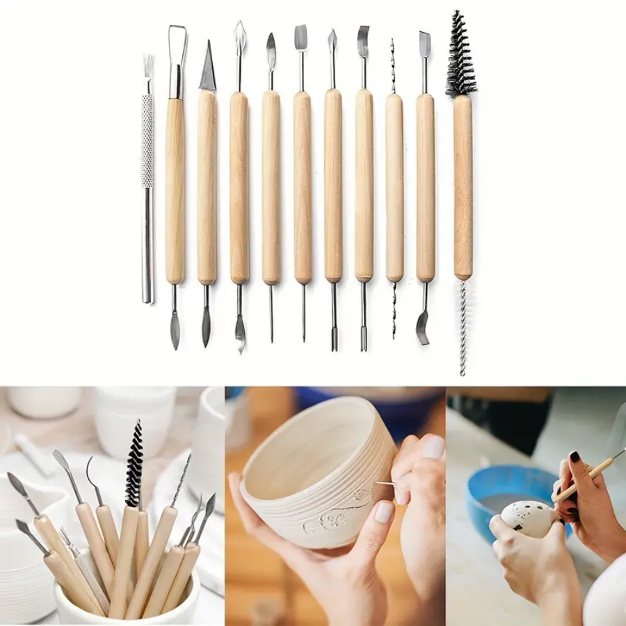 11pcs/set Pottery Tools  Wood  - огляд і ціна Pocket Knife Ceramic
